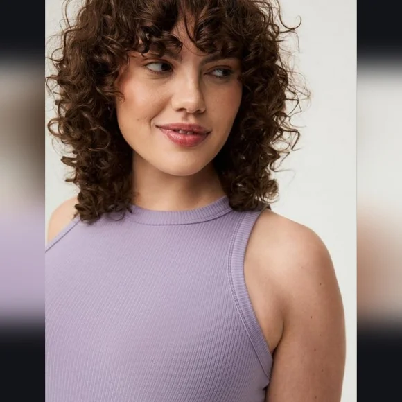 Torrid Super Soft Ribbed High Neck Tank Top in Dusk Size 1X NWT - Picture 3 of 13